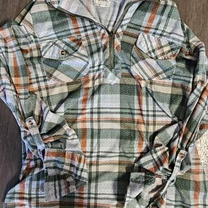 Plaid Zip-Up Women’s Top